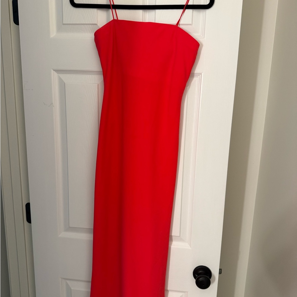 Amanda Uprichard Women's Shiran Strapless Red Dress - Picture 2 of 4